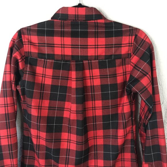 Dixxon Shirt Womens Small Red Black Plaid Flannel Long Sleeve Barrett-Jackson - Picture 13 of 16